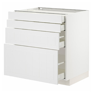 METOD / MAXIMERA Base cab 4 frnts/4 drawers, white/Stensund white, 80x60 cm