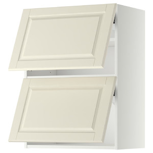 METOD Wall cab horizo 2 doors w push-open, white/Bodbyn off-white, 60x80 cm