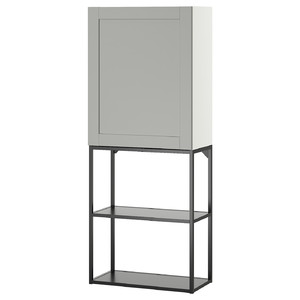 ENHET Storage combination, anthracite/grey frame, 60x32x150 cm