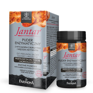 Farmona Jantar Enzyme Powder with Amber & Active Charcoal for Greasy & Normal Hair 95% Natural 30g