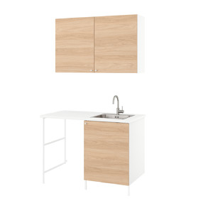 ENHET Laundry, white/oak effect, 121.5x63.5x87.5 cm