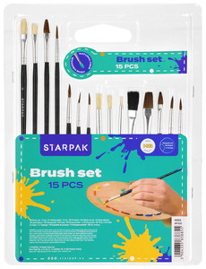 Starpak Brush Set School Paintbrushes 15pcs