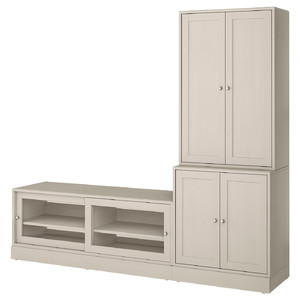 HAVSTA TV storage combination, grey-beige, 241x47x212 cm