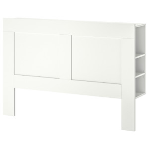 BRIMNES Headboard with storage compartment, white, 140 cm