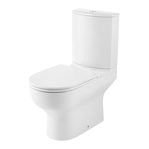 GoodHome Close-coupled Rimless Toilet with Soft Close Seat Cavally Slim 3/6L
