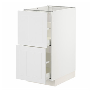 METOD / MAXIMERA Base cb 2 fronts/2 high drawers, white/Stensund white, 40x60 cm