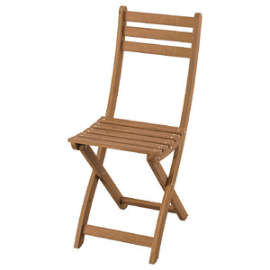 ASKHOLMEN Chair, outdoor, foldable dark brown