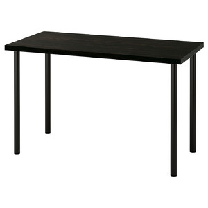 LAGKAPTEN / ADILS Desk, black-brown/black, 120x60 cm