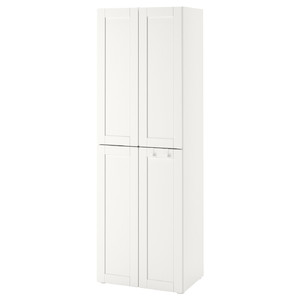 SMÅSTAD / PLATSA Wardrobe, white with frame/with 2 clothes rails, 60x42x181 cm