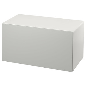 SMÅSTAD Bench with toy storage, white, grey, 90x50x48 cm