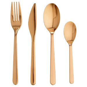 FÖRNUFT 24-piece cutlery set, rose-gold colour