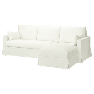 HYLTARP 3-seat sofa w chaise longue, right, Hallarp white
