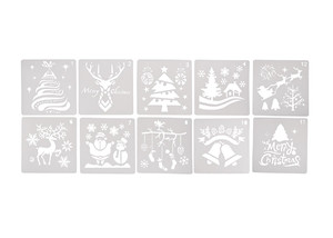 Christmas Window Decoration Templates 2pcs, assorted patterns