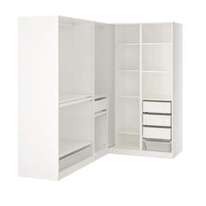 PAX Corner wardrobe, white, 210/160x201 cm