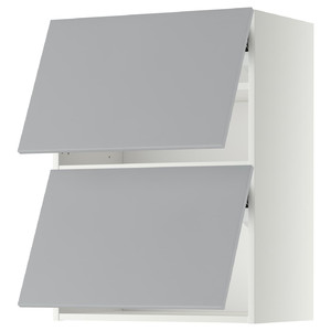 METOD Wall cabinet horizontal w 2 doors, white/Veddinge grey, 60x80 cm