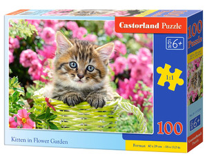 Castorland Jigsaw Puzzle Kitten in Flower Garden 100pcs 6+