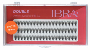 IBRA Artificial Eyelashes 20 Flares DOUBLE 0.07-C-8 mm