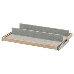 KOMPLEMENT Pull-out tray with shoe insert, white stained oak effect/light grey, 75x58 cm