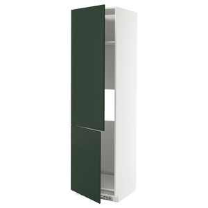 METOD High cab f fridge/freezer w 2 doors, white/Havstorp deep green, 60x60x220 cm