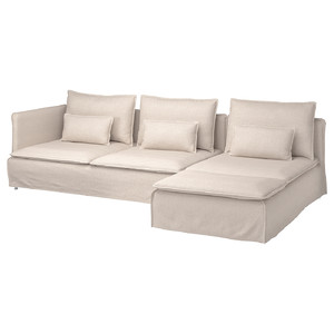 SÖDERHAMN 4-seat sofa with chaise longue, with open end Gransel/natural colour