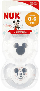 NUK Soother Pacifier Disney Mickey Mouse 2pcs 0-6m, grey