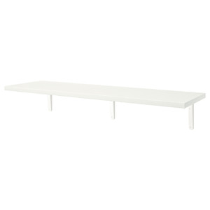 BERGSHULT / TOMTHULT Shelf with bracket, white, 120x30 cm