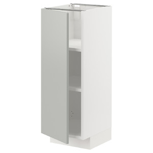 METOD Base cabinet with shelves, white/Havstorp light grey, 30x37 cm