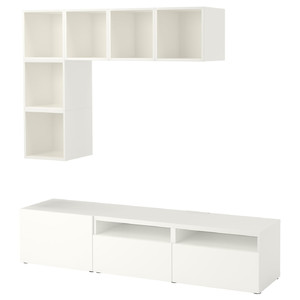 BESTÅ / EKET Cabinet combination for TV, white, 180x42x170 cm