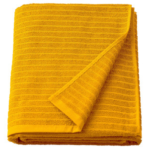 VÅGSJÖN Bath sheet, golden-yellow, 100x150 cm