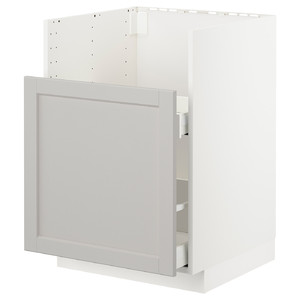 METOD Base cab f TALLSJÖN sink, white/Lerhyttan light grey, 60x60 cm