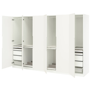 PAX / TONSTAD Wardrobe combination, white/off-white, 300x60x201 cm