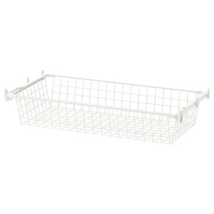 HJÄLPA Wire basket with pull-out rail, white, 80x40 cm