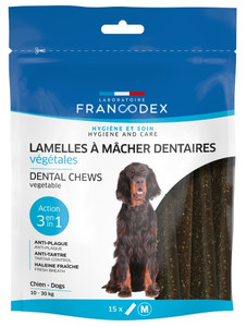 Francodex Vegetable Chews Dental for Medium Dogs 15pcs 350g