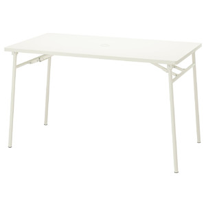 TORPARÖ Table, outdoor, white, foldable, 130x74 cm