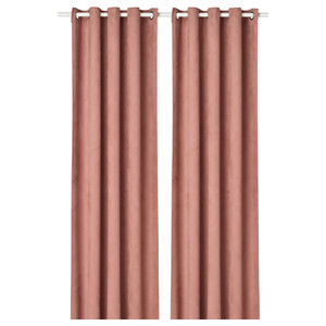 BIRTNA Block-out curtains, 1 pair, light pink, 145x300 cm