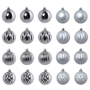 VINTERFINT Tree ornament in bag, set of 20, bauble silver-colour, 7 cm