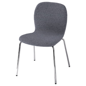 KARLPETTER Chair, Gunnared medium grey/Sefast chrome-plated