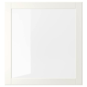 OSTVIK Glass door, white, clear glass, 60x64 cm