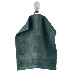 FREDRIKSJÖN Washcloth, grey-turquoise, 30x30 cm
