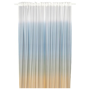 GLASÖRT Sheer curtain, 1 piece, grey-blue/dark beige, 300x300 cm