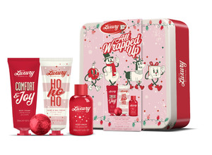 THE LUXURY BATHING COMPANY All Wrapped Up Candy Canes, Cocoa & Vanilla Swirl Gift Set 1pc