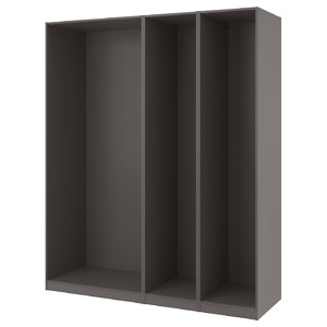 PAX 3 wardrobe frames, dark grey, 200x58x236 cm