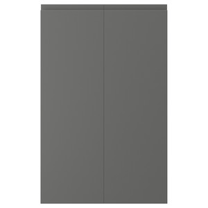 VOXTORP 2-p door f corner base cabinet set, right-hand dark grey, 25x80 cm