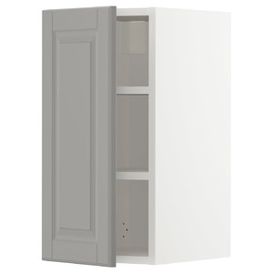 METOD Wall cabinet with shelves, white/Bodbyn grey, 30x60 cm