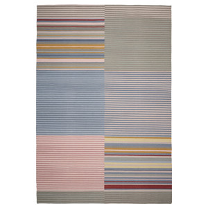 BUDDINGE Rug, flatwoven, handmade multicolour/stripe pattern, 170x240 cm
