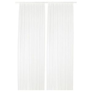 TERESIA Sheer curtains, 1 pair, white, 145x300 cm