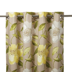 Curtain GoodHome Louga 140x260cm, brown/yellow/white