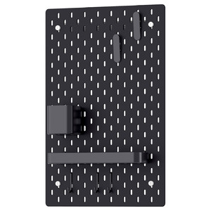 SKÅDIS Pegboard combination, black, 36x56 cm