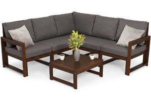 Outdoor Corner Furniture Set MALTA, dark brown/graphite