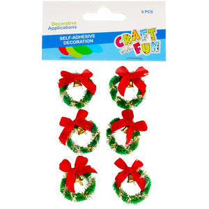 Christmas Self-Adhesive Decoration Wreath 6pcs